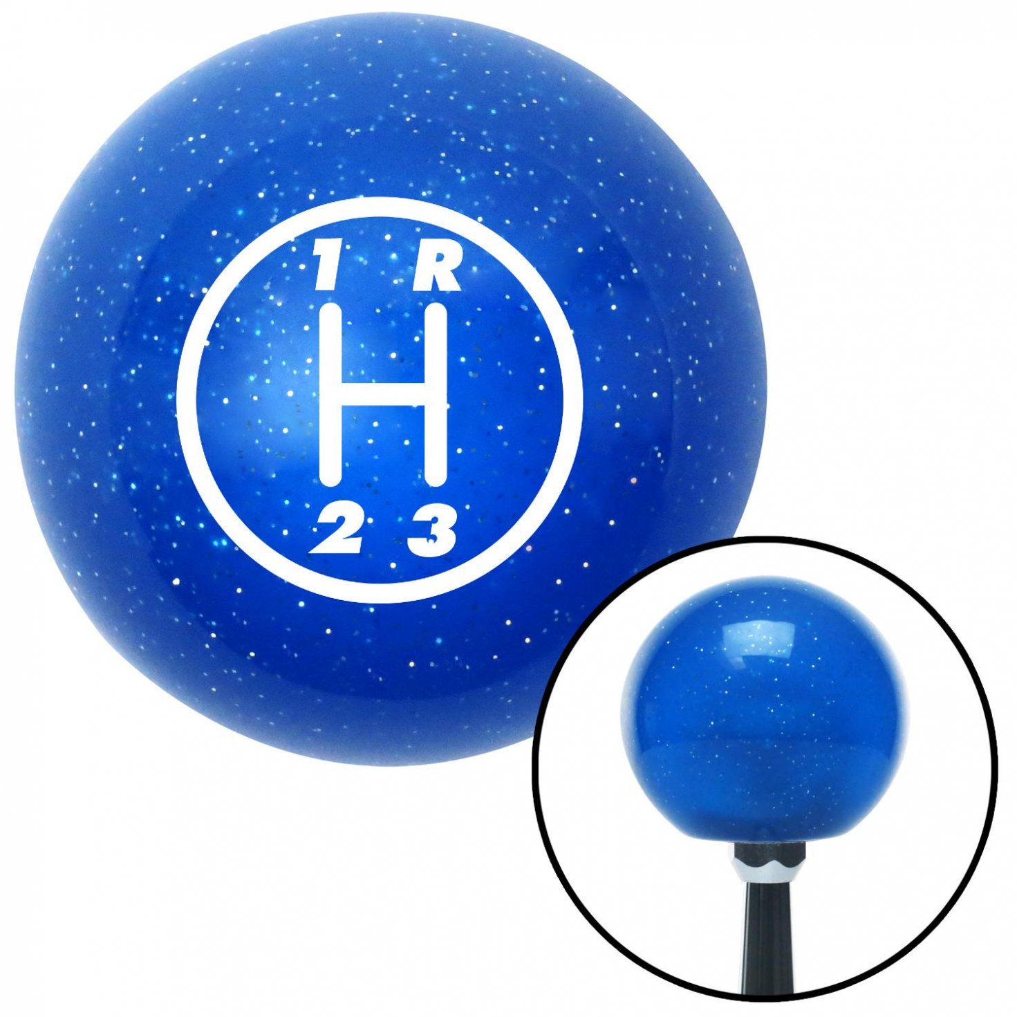 American Shifter 26962 Blue Metal Flake Shift Knob White 3 Speed Shift Pattern - 3RDL American Shifter 26962 Blue Metal Flake Shift Knob White 3 Speed Shift Pattern - 3RDL