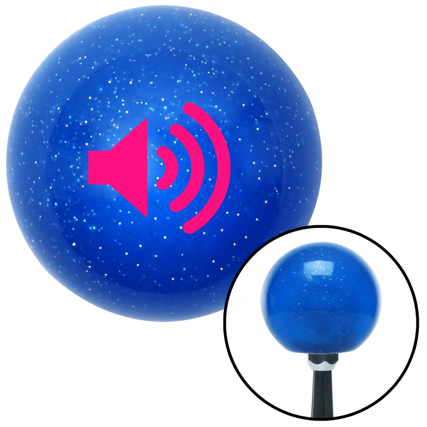 American Shifter 186852 Blue Retro Metal Flake Shift Knob with M16 x 1.5 Insert Pink Speaker On American Shifter 186852 Blue Retro Metal Flake Shift Knob with M16 x 1.5 Insert Pink Speaker On