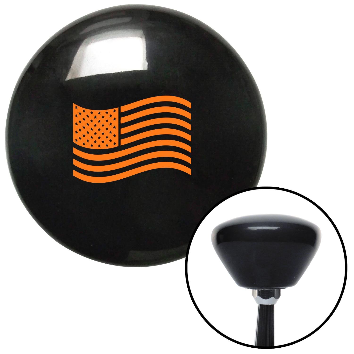 American Shifter 106806 Black Shift Knob with M16 x 1.5 Insert Orange American Flag Waving American Shifter 106806 Black Shift Knob with M16 x 1.5 Insert Orange American Flag Waving