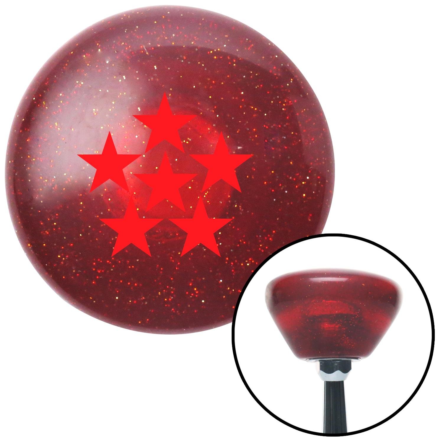 Red 6 Star Formation American Shifter 72643 Black Metal Flake Shift Knob with M16 x 1.5 Insert 