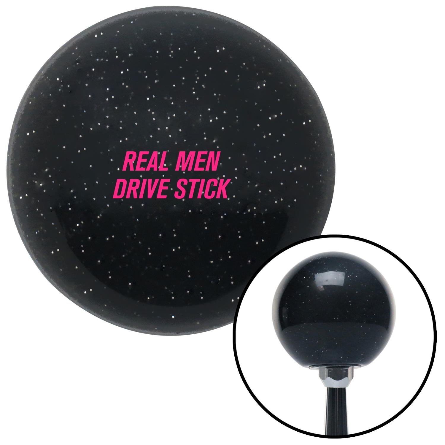 American Shifter 278770 Shift Knob Pink Real Men Drive Stick Black Metal Flake with M16 x 1.5 Insert American Shifter 278770 Shift Knob Pink Real Men Drive Stick Black Metal Flake with M16 x 1.5 Insert
