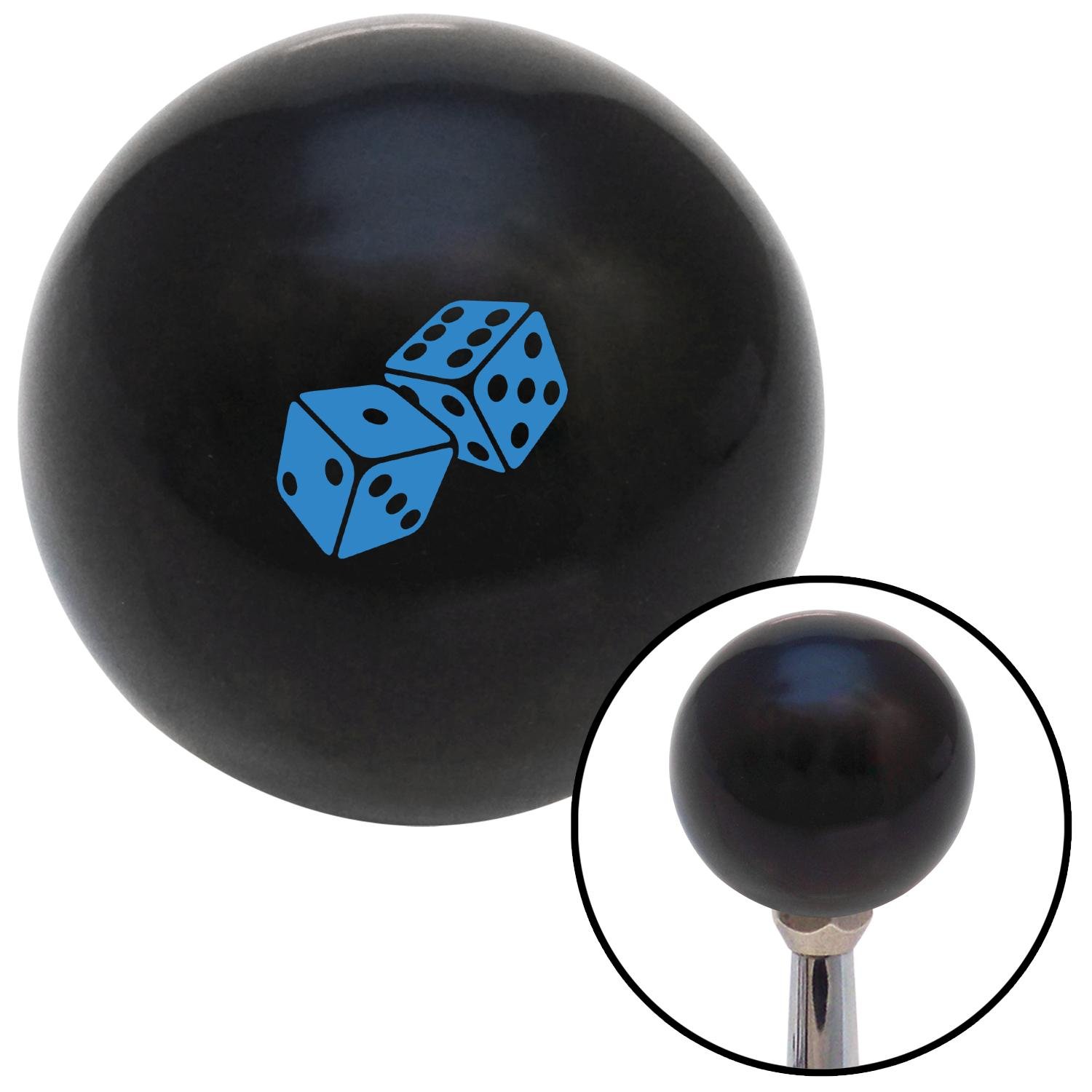 Blue Set Of Dice Black Shift Knob w/ M16x1.5 Insert Shifter Auto Manual