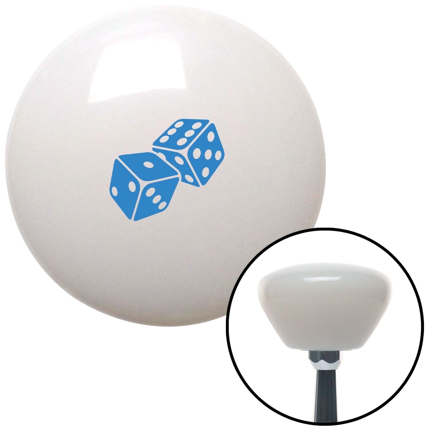 Blue Set Of Dice White Retro Shift Knob w/ M16x1.5 Insert Shifter Auto