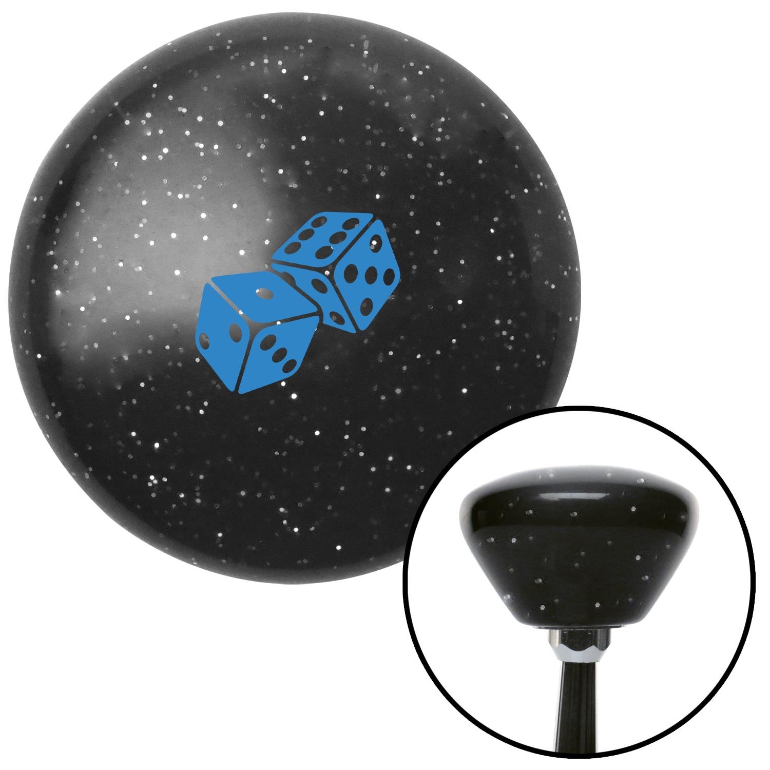 Blue Set Of Dice Black Retro Metal Flake Shift Knob w/ M16x1.5 Insert